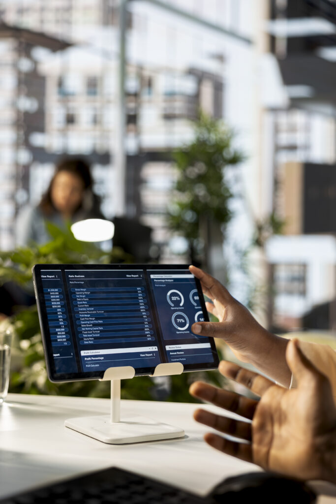 african american company employees handling financial planning